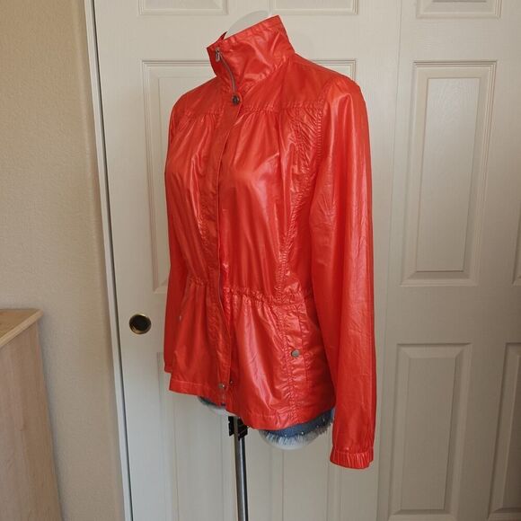 Tail Tech orange red zip front windbreaker sz M - Picture 3 of 10